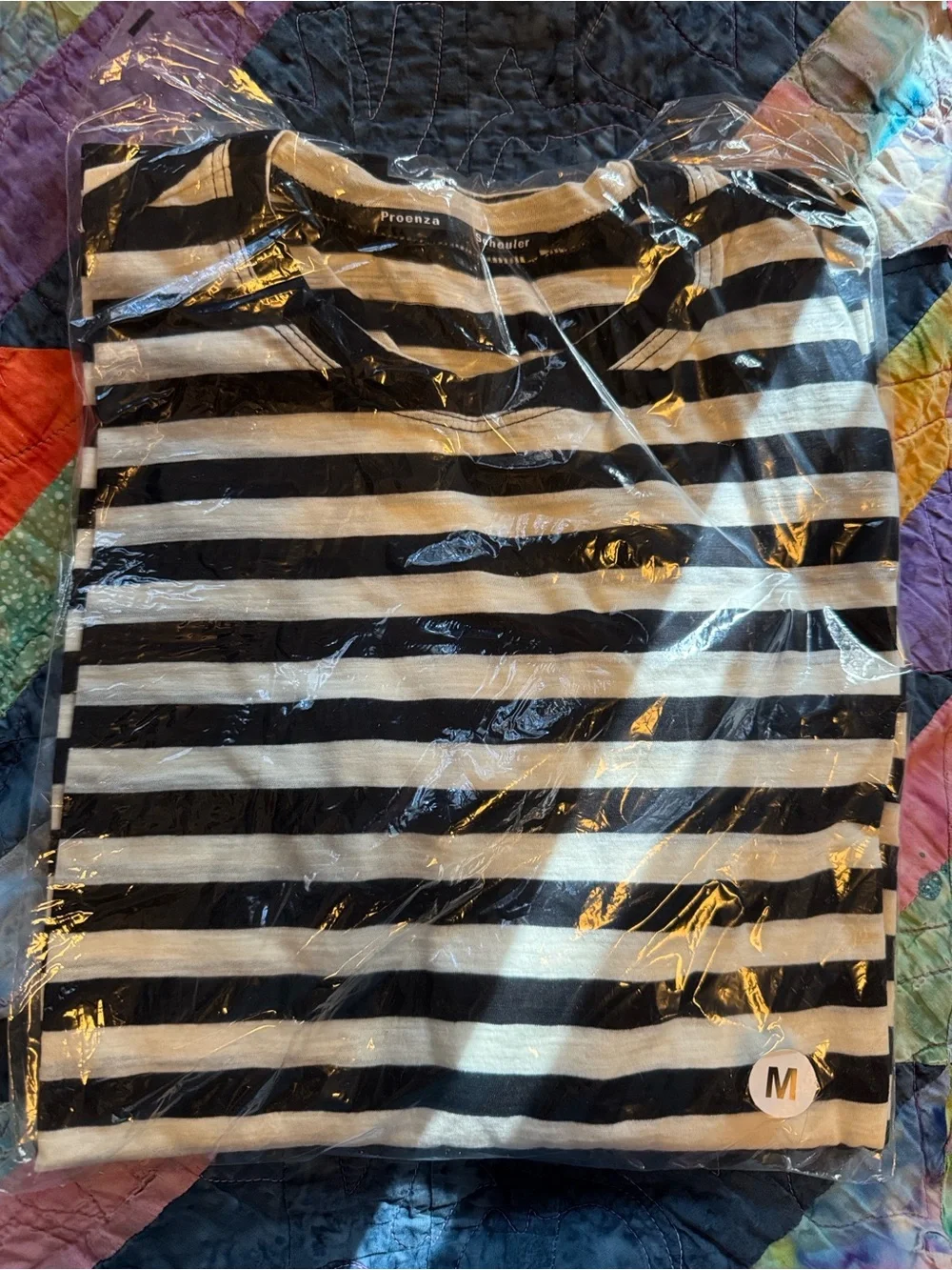 Proenza Schouler Black & White Striped Long Sleeve Tee size M brand new